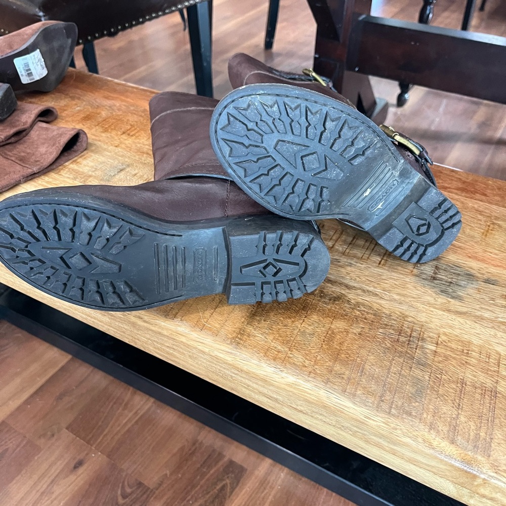 Brown Coach Leather Riding Boots - Picture 9 of 12